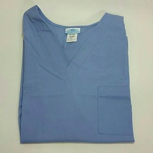 Blue Scrub Top Unisex Size 2X Like New SB